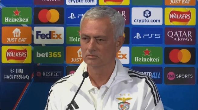 穆里尼奥：本菲卡至始至终完全掌控比赛，这是一场当之无愧的胜利